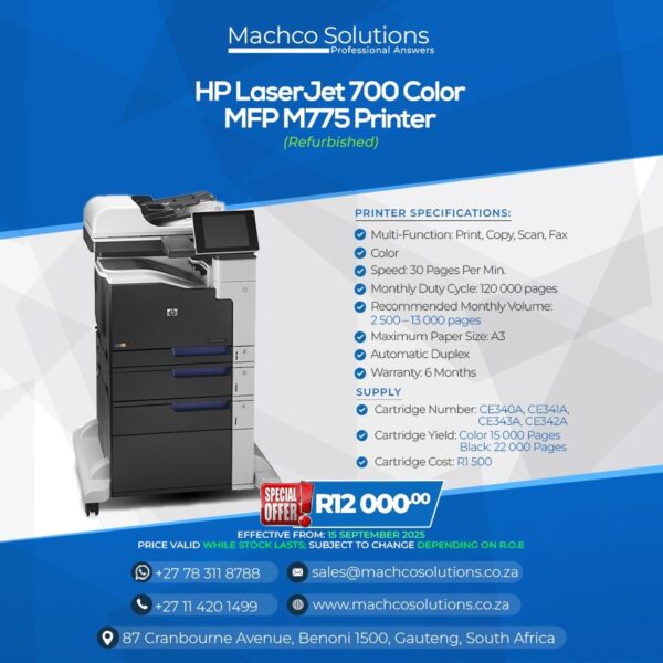 HP Color Laserjet 700 M775 Printer (Refurbished) - Image 2