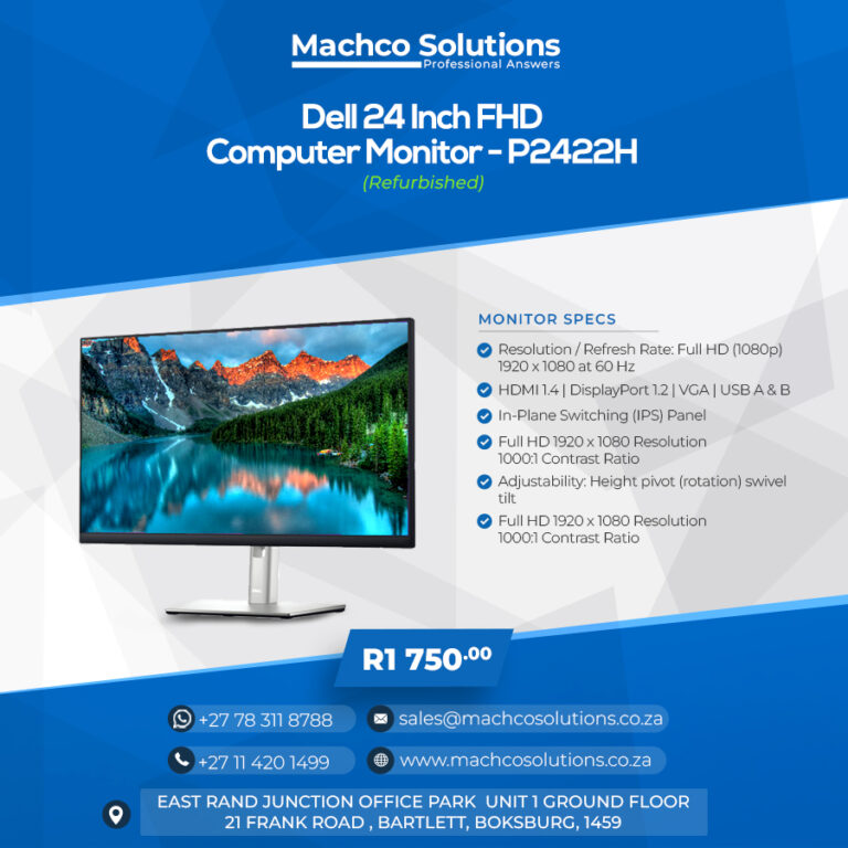 Dell 24 Inch FHD Computer Monitor – P2422H – Machco Solutions