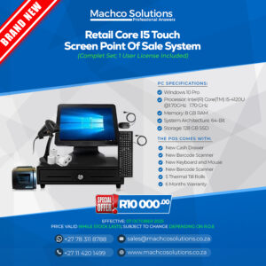Retail Core I5 Touch Screen Point of Sale System - FULL SET (Brand New)