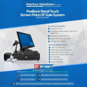 POSBANK POS TOUCH SCREEN POS COMPLETE SYSTEM (with once off software) REFURBISHED