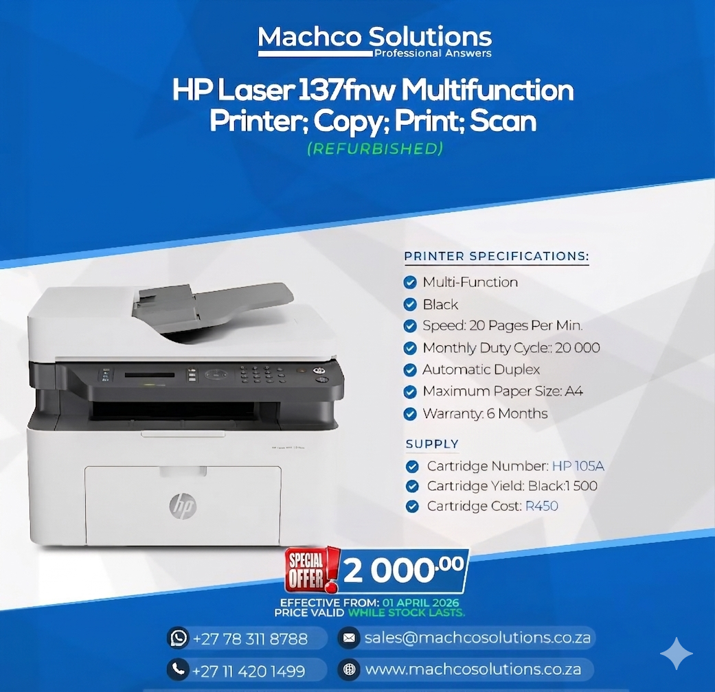 HP LaserJet 137fnw Multi-Function Printer (Refurbished) - Image 2