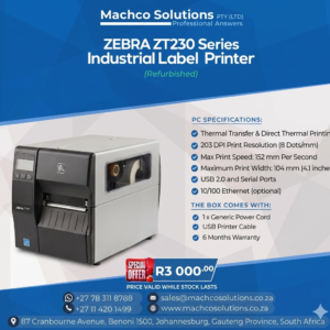 zebra ZT230 Industrial Label Printer (Refurbished)