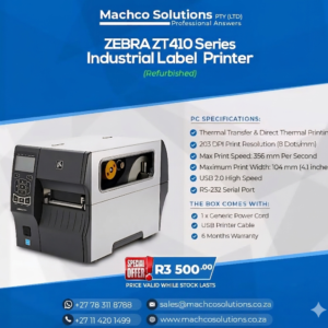 ZEBRA ZT410 INDUSTRIAL LABEL PRINTER (REFURBISHED)